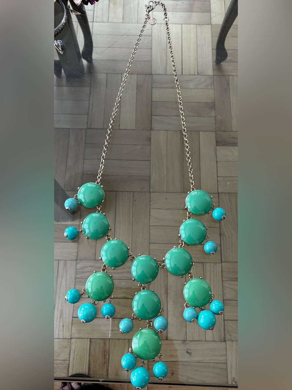 Green Statement Bib Necklace - Women's Fashion Jewelry